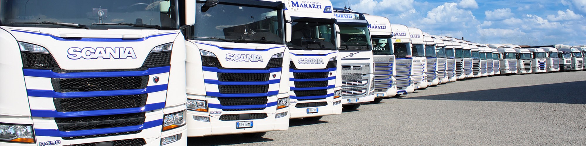 Dettaglio flotta mezzi trasporto merci Marazzi Autotrasporti